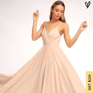 Lulus All About Love Blush Pink Maxi Dress (M)